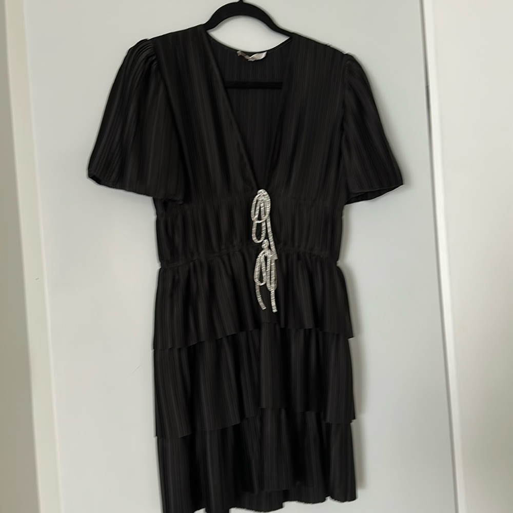WAYF Black dress with bows size M